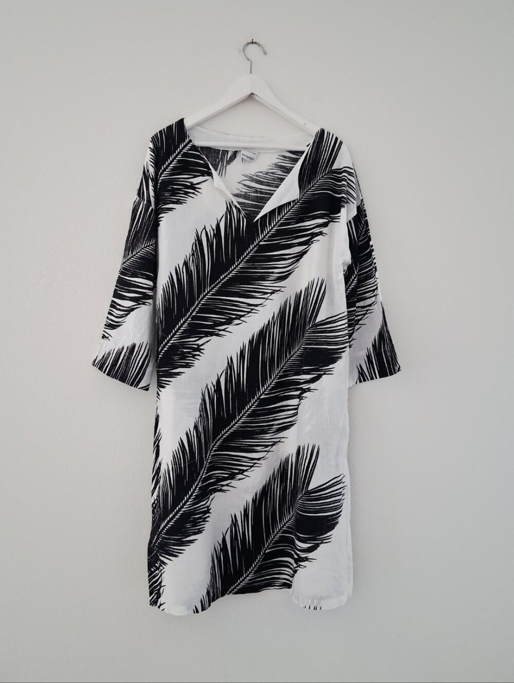 Marimekko × Mika Piirainen Palm Leaf Print Linen Tunic Dress
